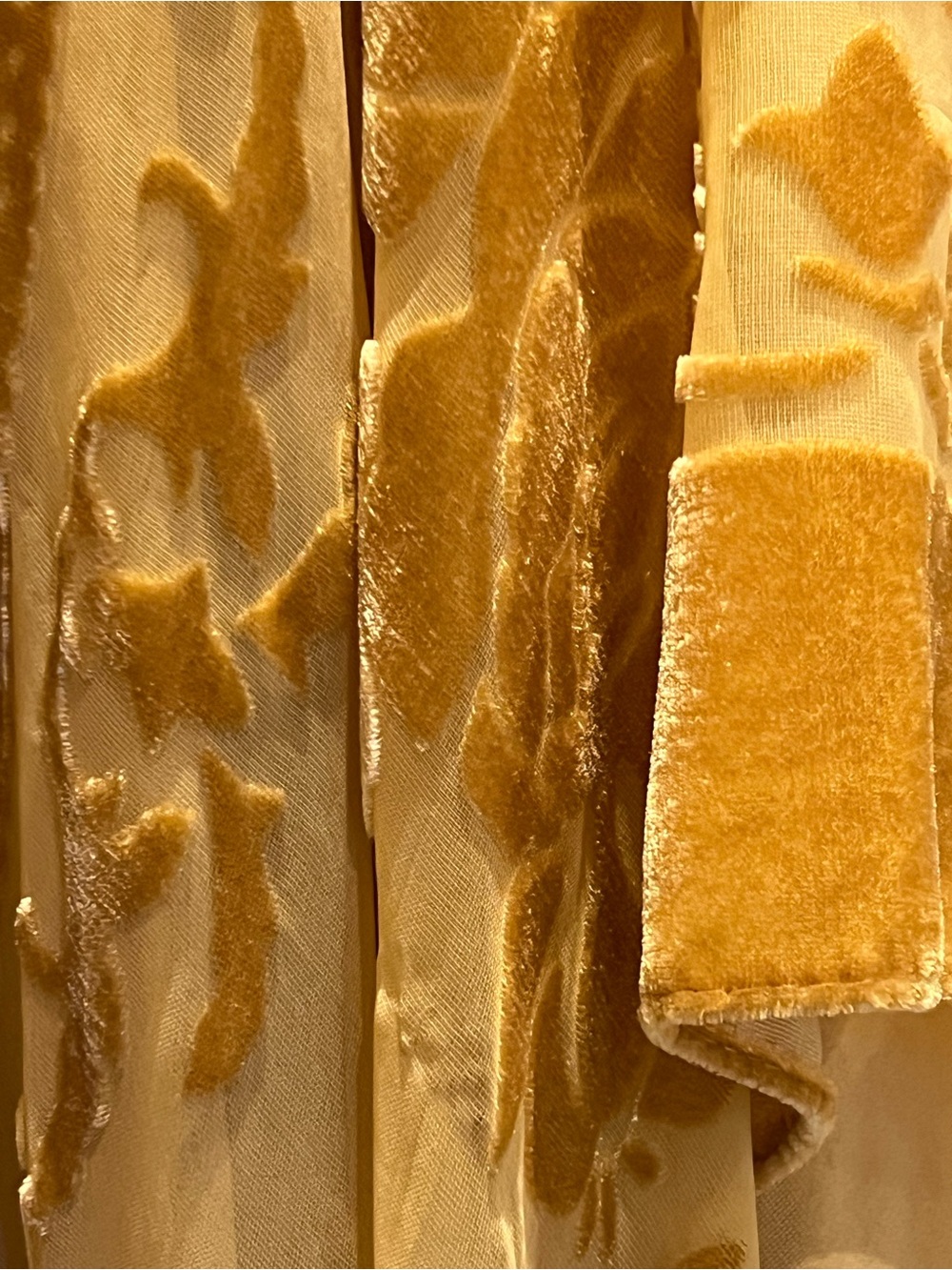 Free People Golden Yellow Velvet Burnout Kimono - Picture 3 of 5